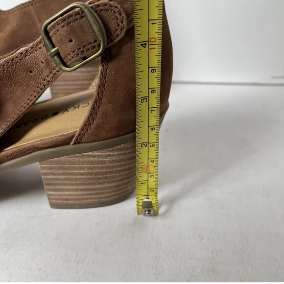 Lucky Brand Barimo Brown Suede Peep Toe Booties 8 - Picture 4 of 15